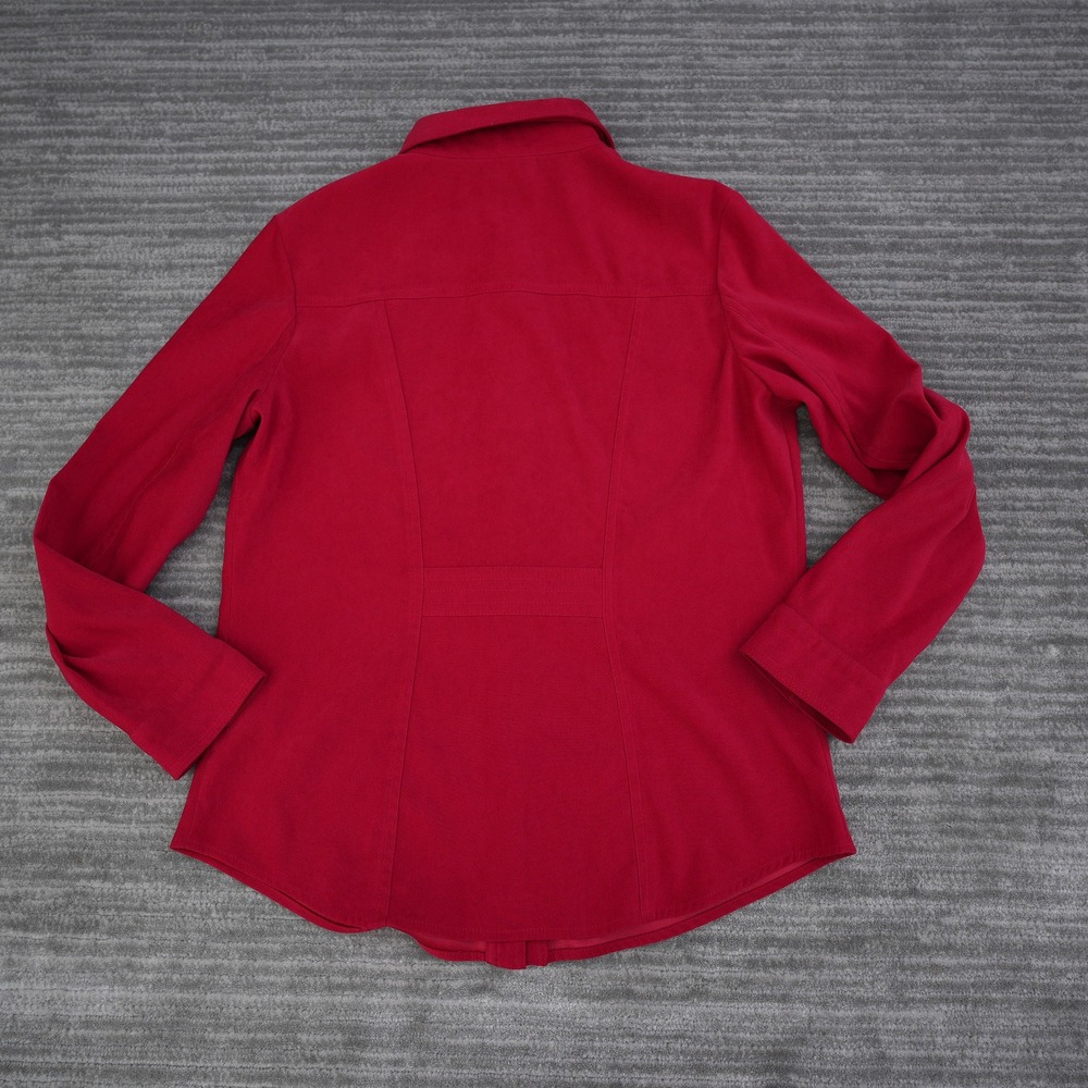 Talbots Petites Stretch Shirt Women Small Red Button Up Long Sleeve Blouse - Picture 10 of 10